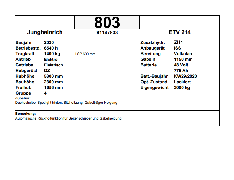 Jungheinrich ETV 214