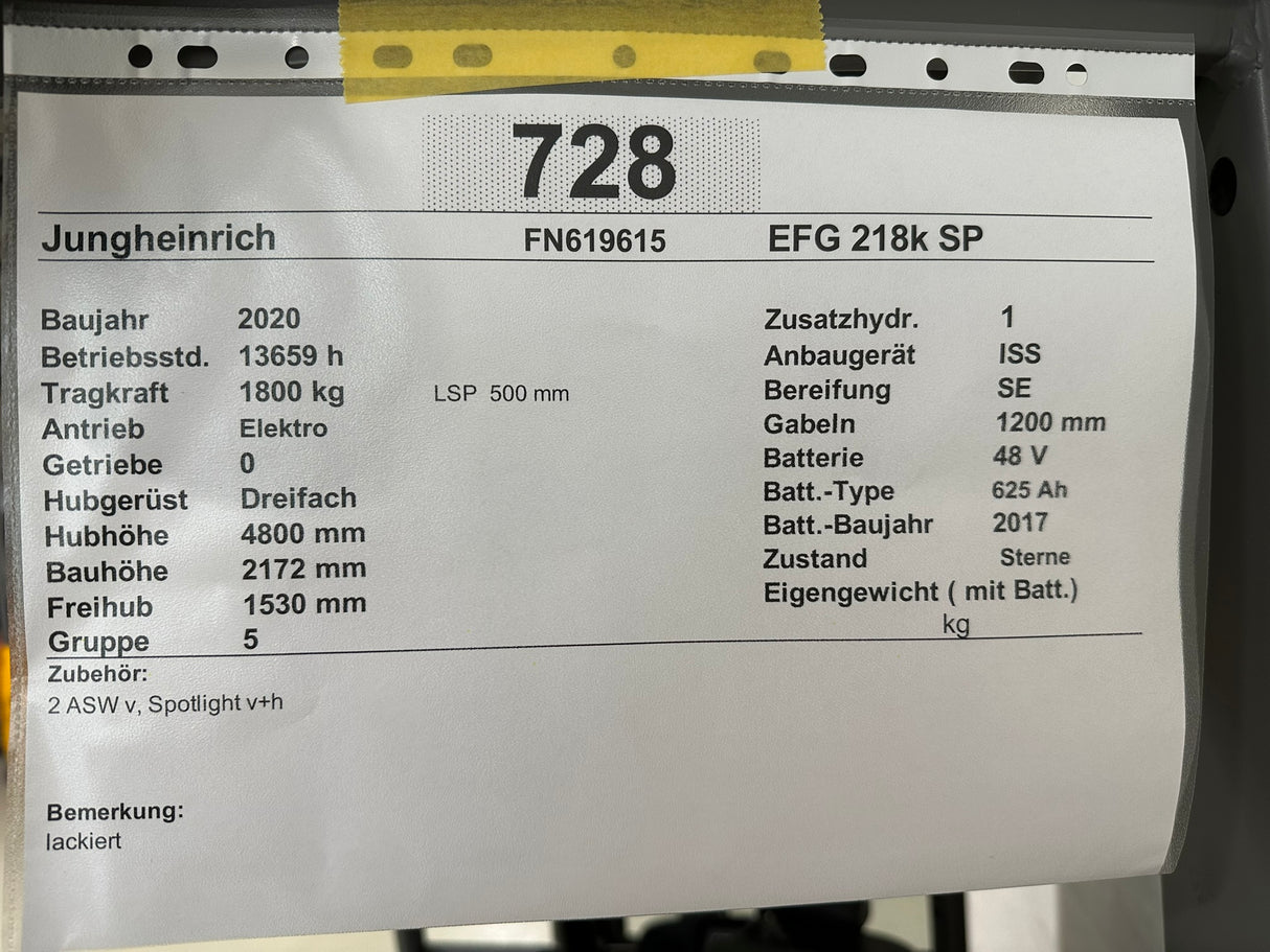 Jungheinrich EFG 218k | ISS
