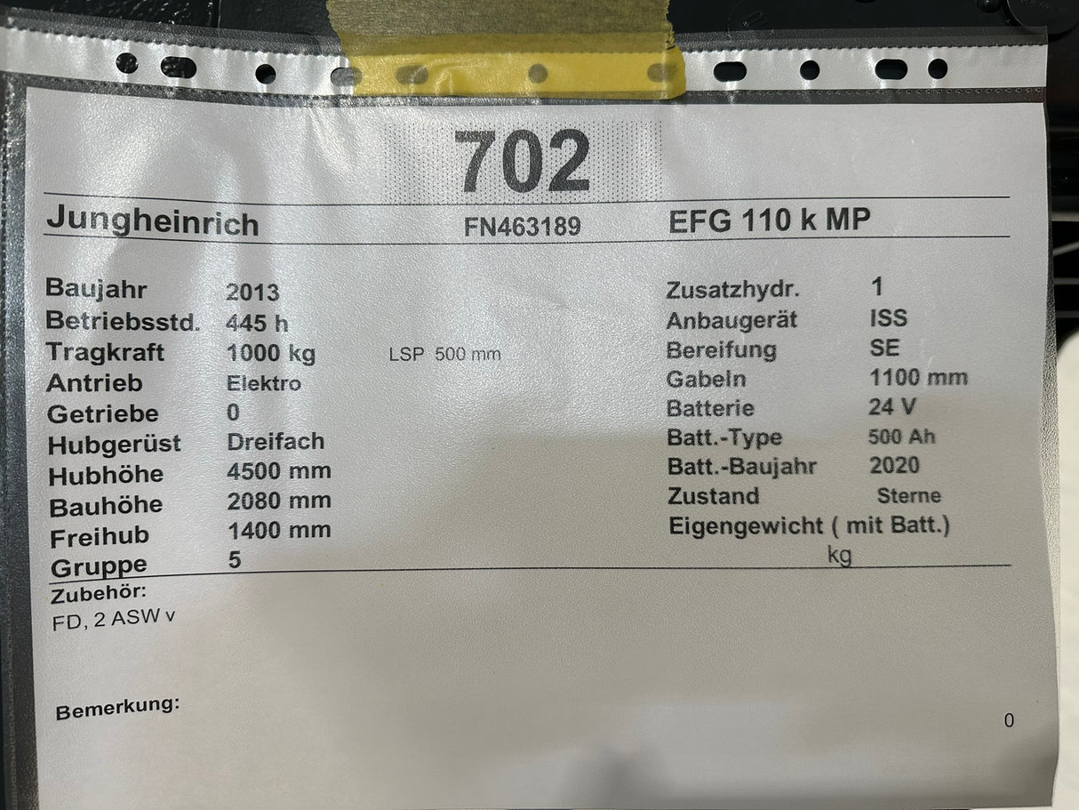 Jungheinrich EFG 110k | ISS