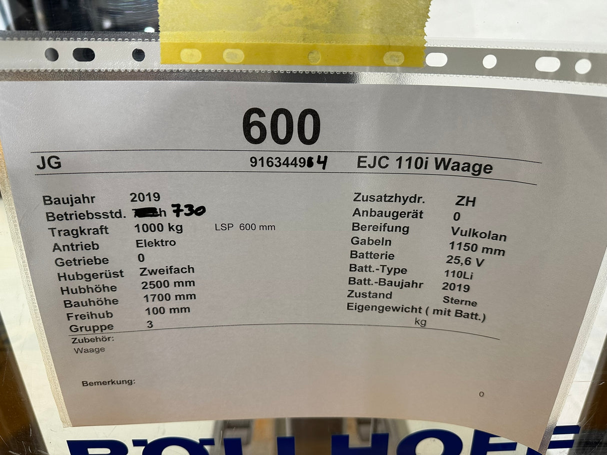 Jungheinrich EJC 110i | Waage