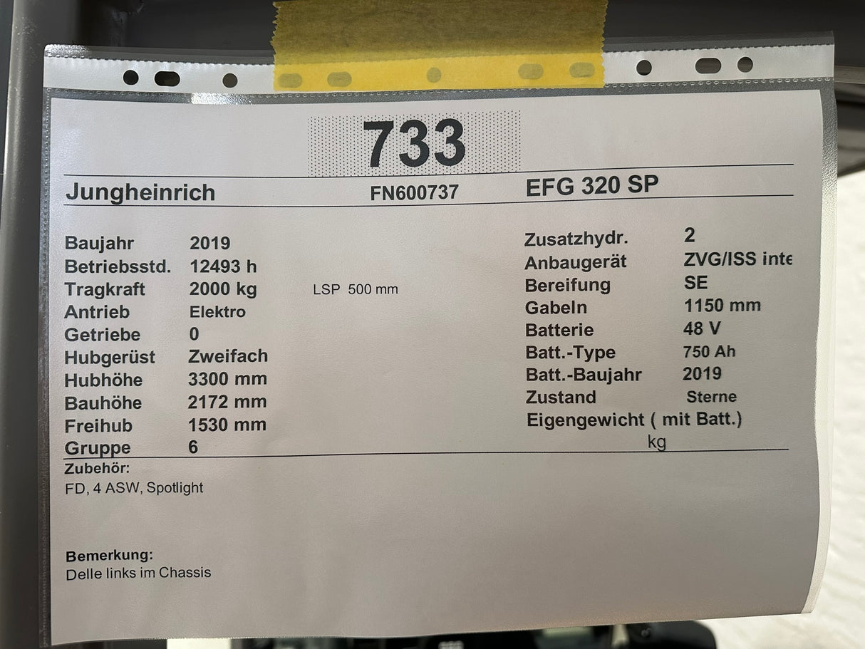 Jungheinrich EFG 320 | ZVG