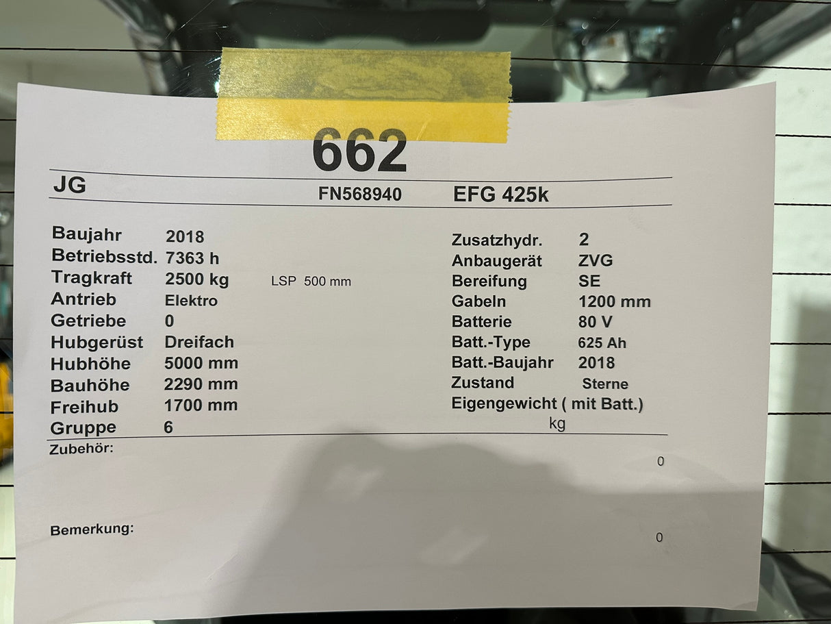 Jungheinrich EFG 425 | ZVG