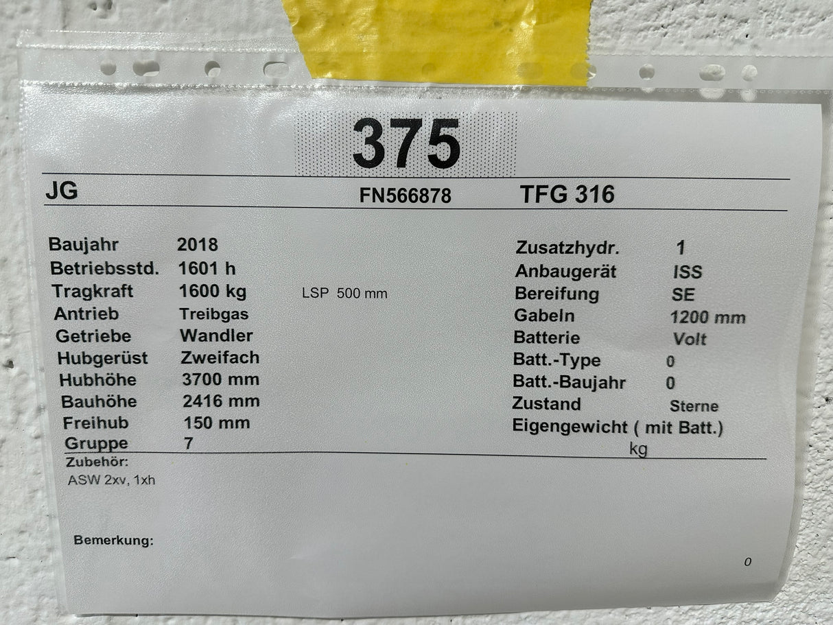 Jungheinrich TFG 316 | ISS