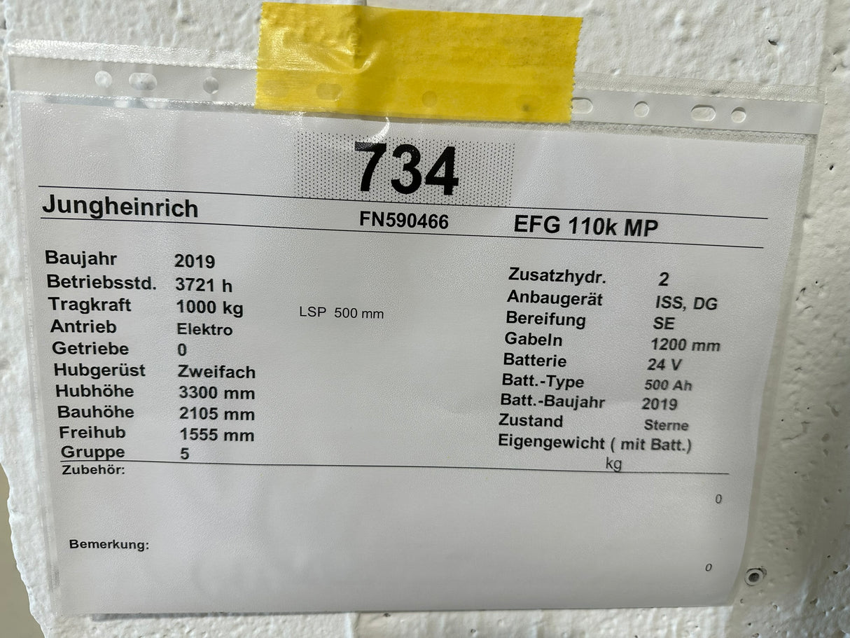 Jungheinrich EFG 110k | ISS | 360° DG