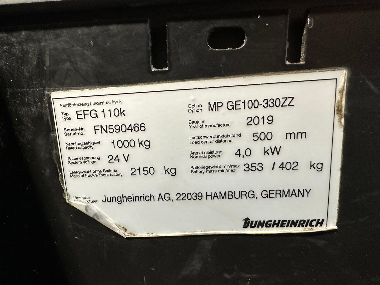 Jungheinrich EFG 110k | ISS | 360° DG