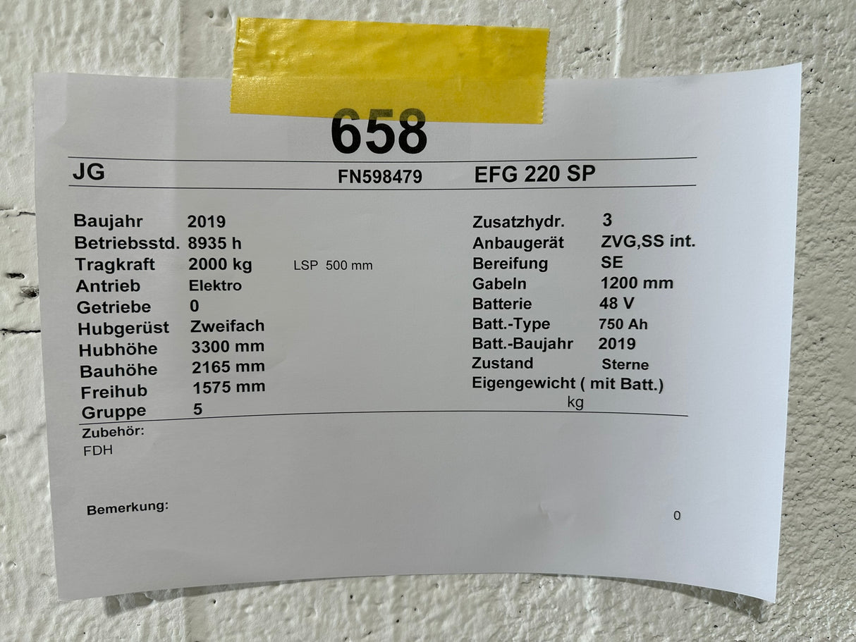 Jungheinrich EFG 220 | ISS, ZVG