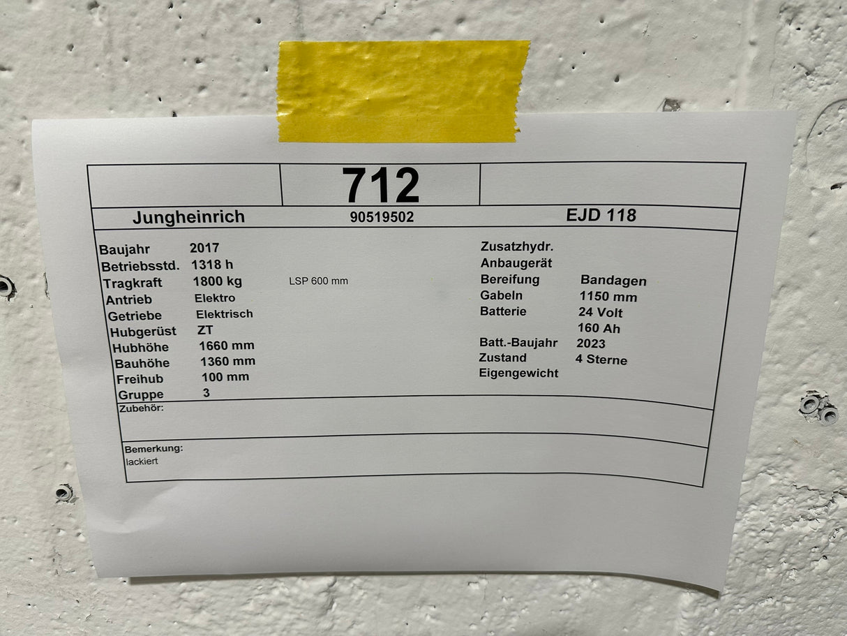 Jungheinrich EJD 118 Doppelstock