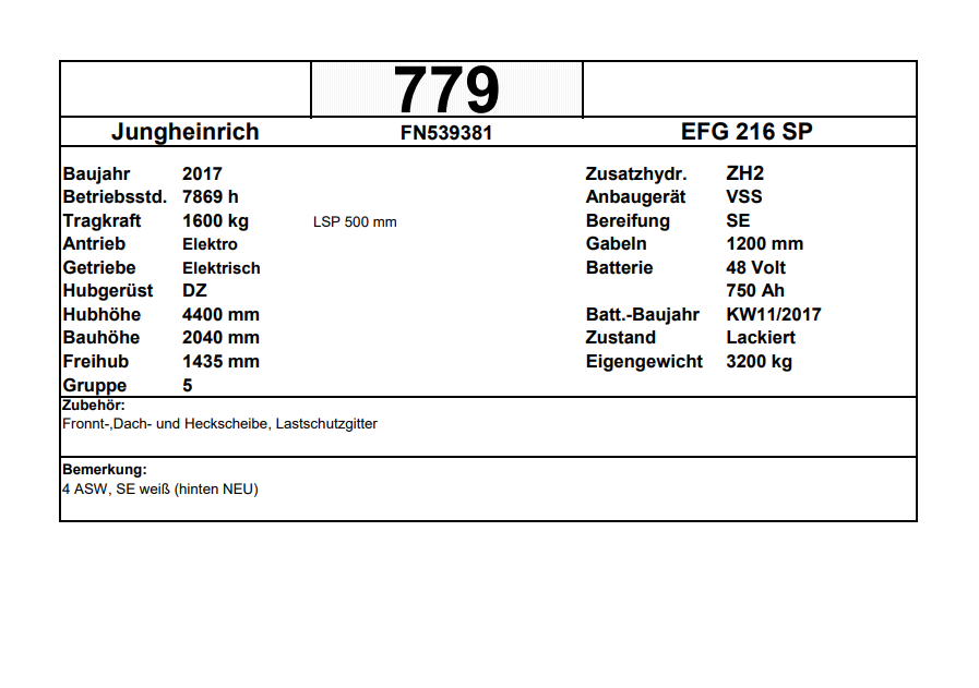 Jungheinrich EFG 216 | VSS