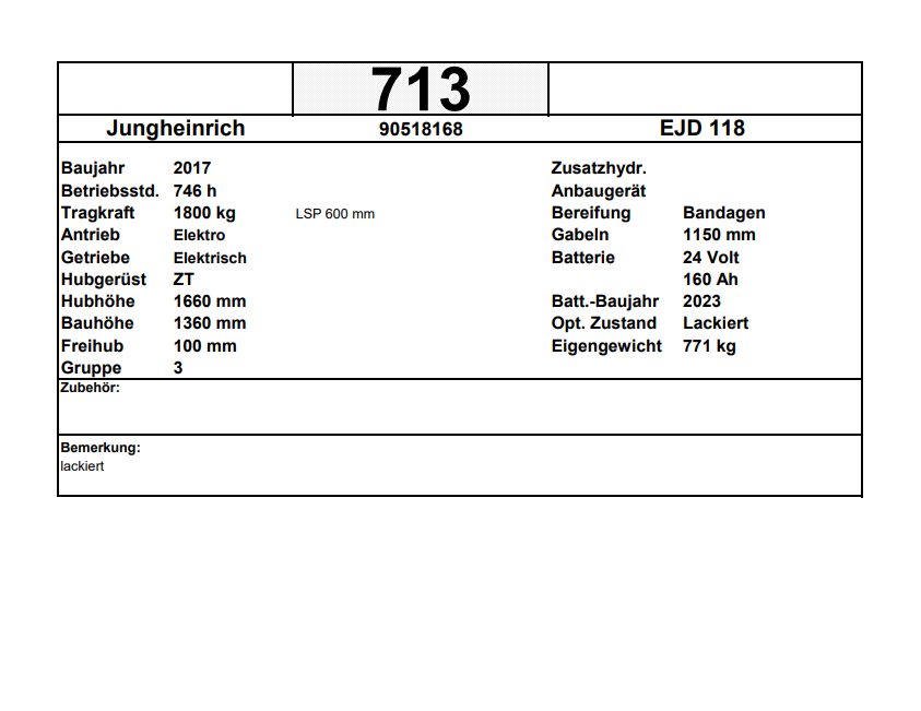 Jungheinrich EJD 118 Doppelstock