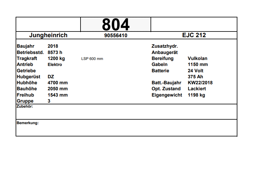 Jungheinrich EJC 212
