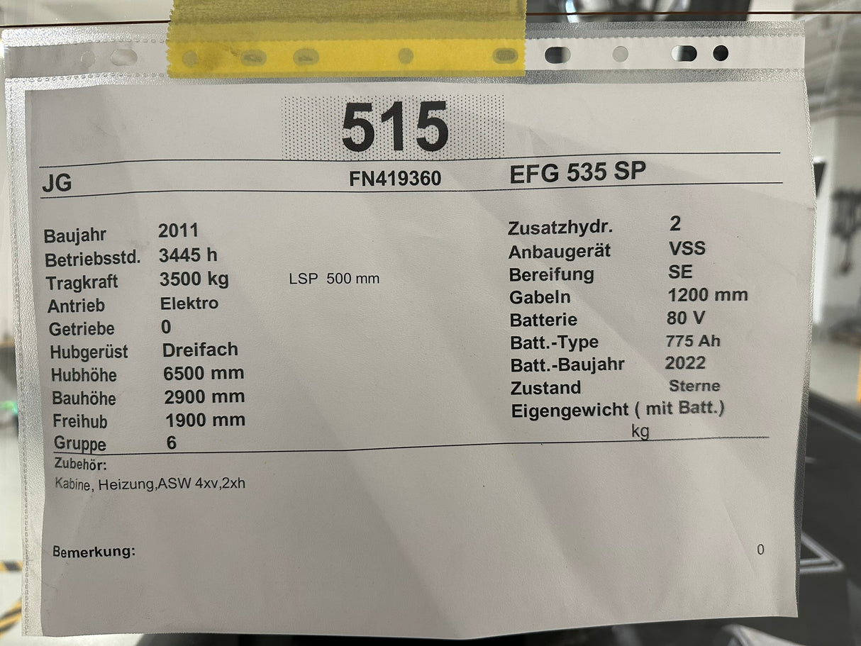 Jungheinrich EFG 535 | VSS
