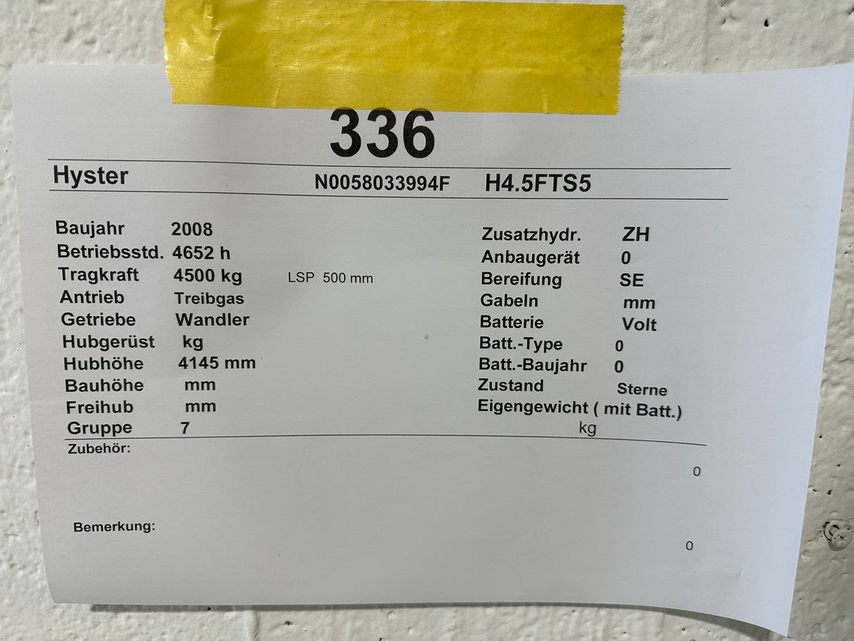 Hyster H4.5FTS5 | ISS