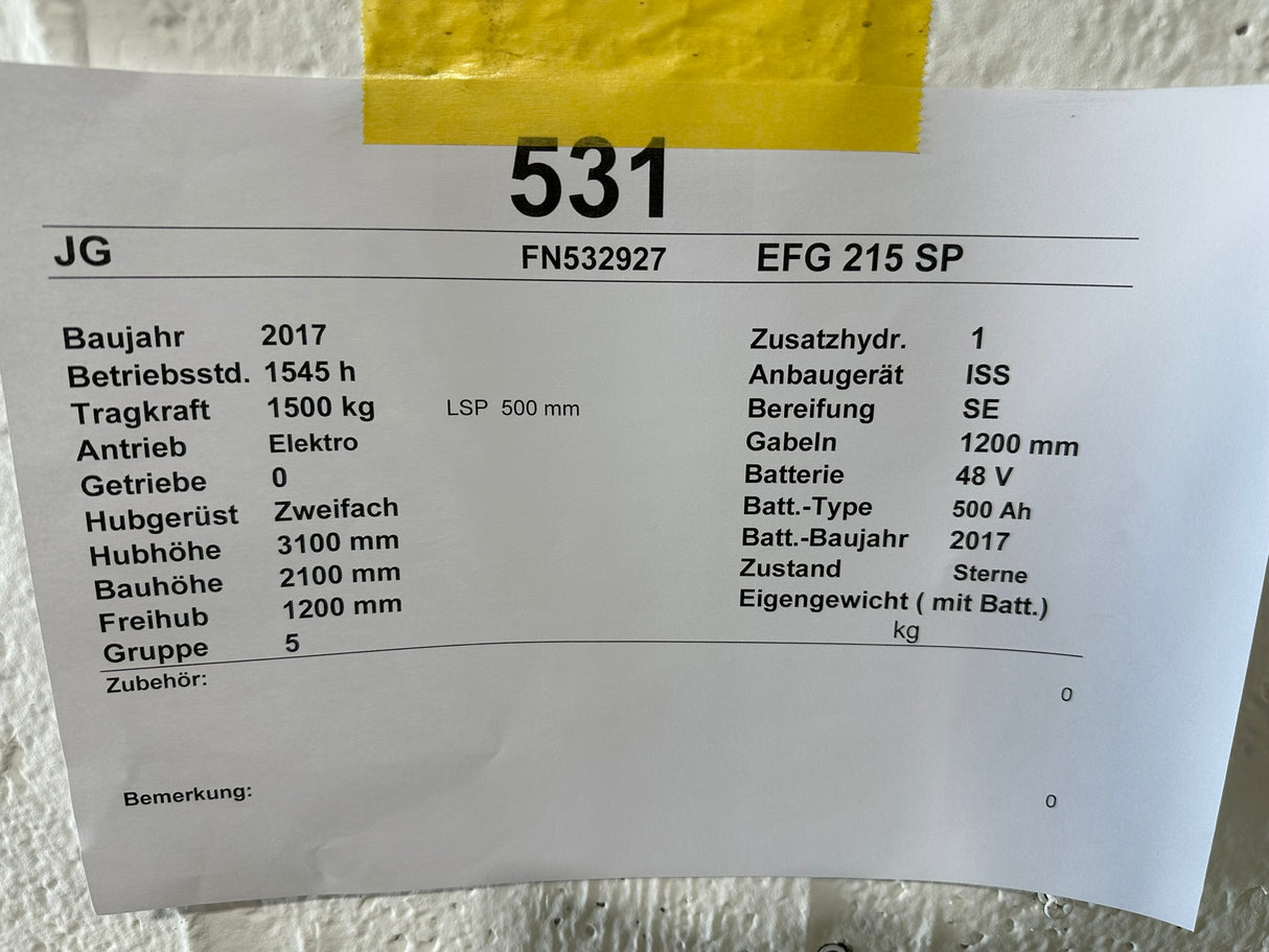 Jungheinrich EFG 215 | ISS