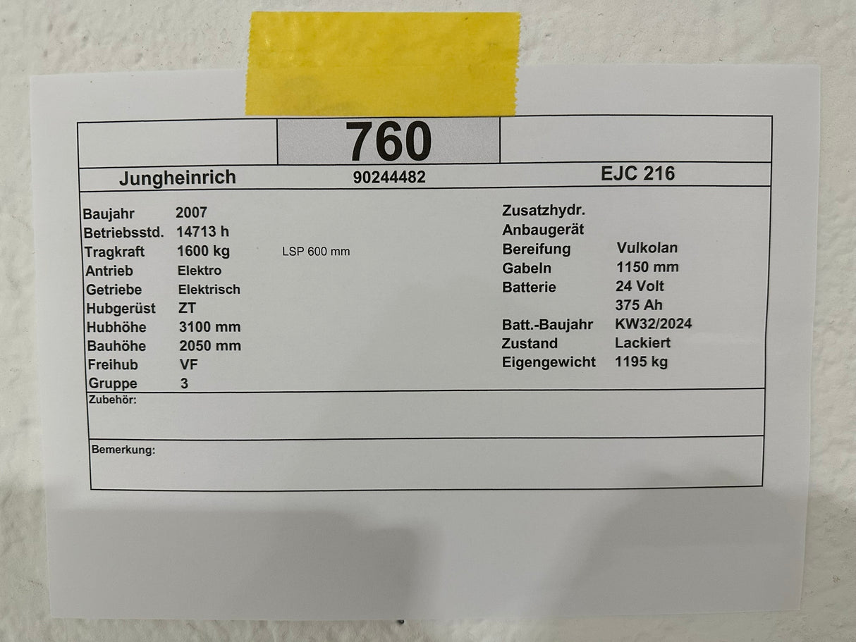 Jungheinrich EJC 216