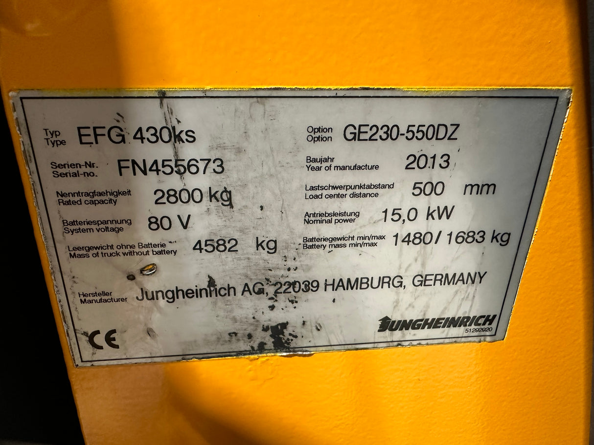 Jungheinrich EFG 430ks | ISS | ZVG